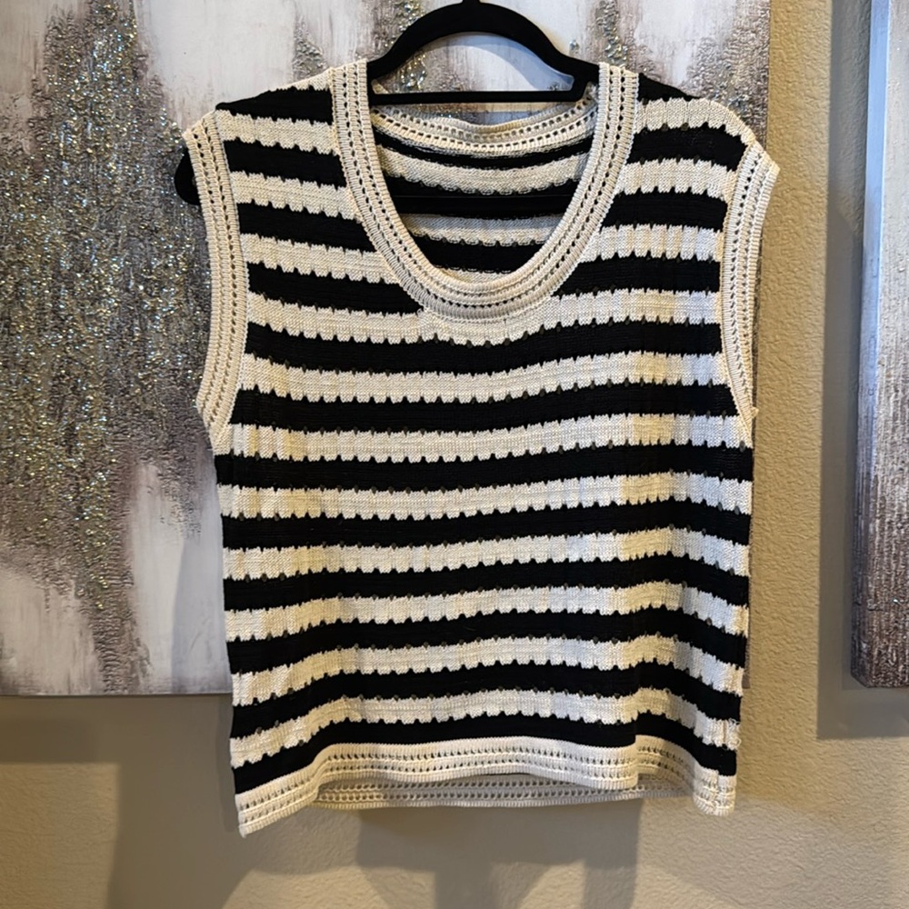 Striped sleeveless top